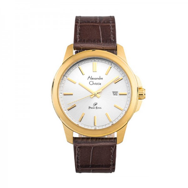 Alexandre Christie AC 1017 Gold White Leather MDLGPSL